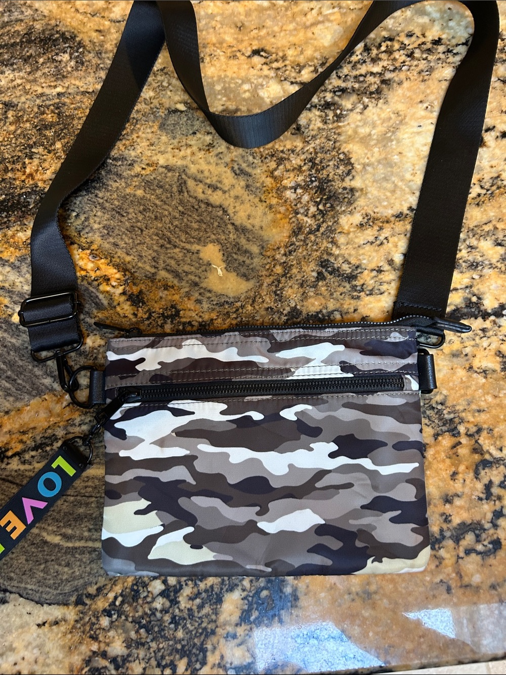 Casual Camo Crossbody Bag - Olive/Brown Camo